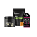 Blast Vitality Fat Loss Bundle including protein powder, greens supplement, and hydrate sachets.