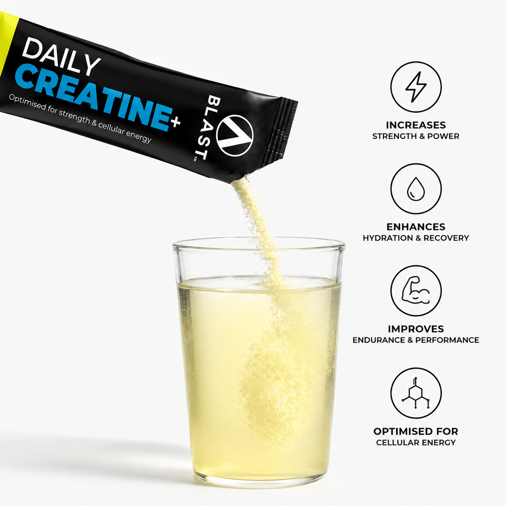 Creatine pouring into a glass