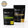 Glow Stack Greens & Collagen powder. Blast Vitality Bestseller