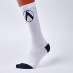 1 Pair of Blast Vitality White Mid Calf Socks with the black Blast logo. 